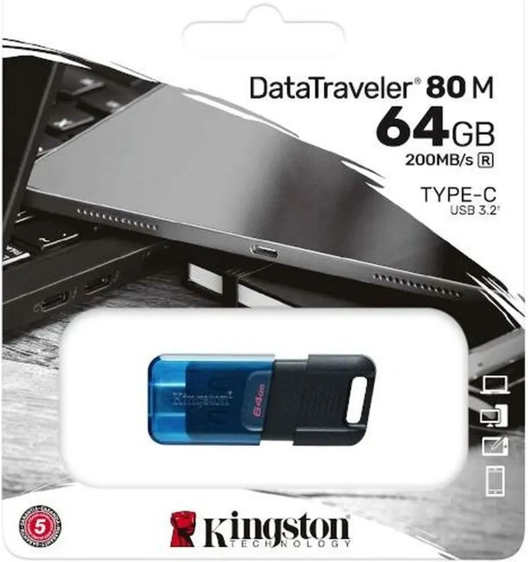 Kingston DataTraveler DT80M 64GB USB-Stick - Zwart