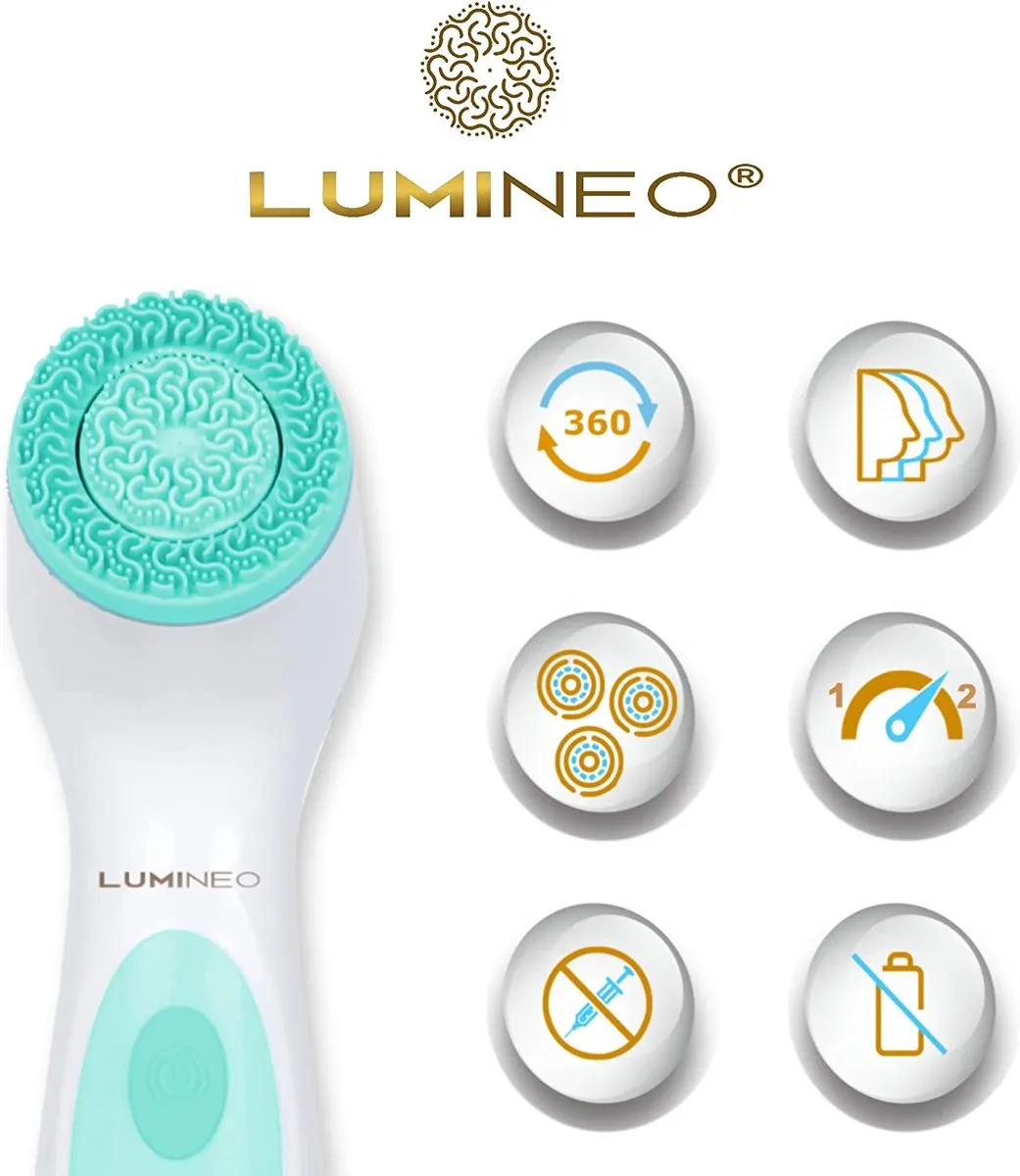 Lumineo Gezichtsmassageapparaat - 5 Stuks - Mintgroen/Wit - afbeelding 5 van 6