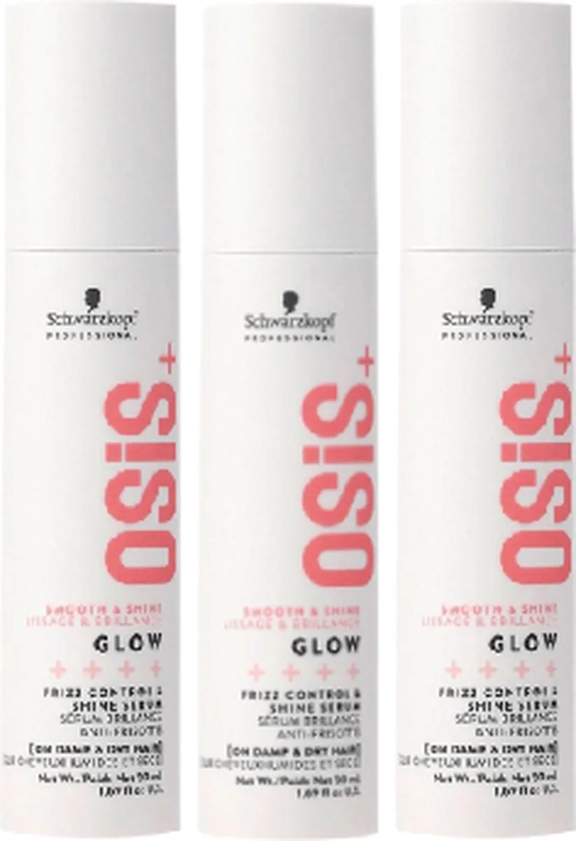 Schwarzkopf Professional OSiS+ Glow Shine Anti-Frizz Serum 3x50ml