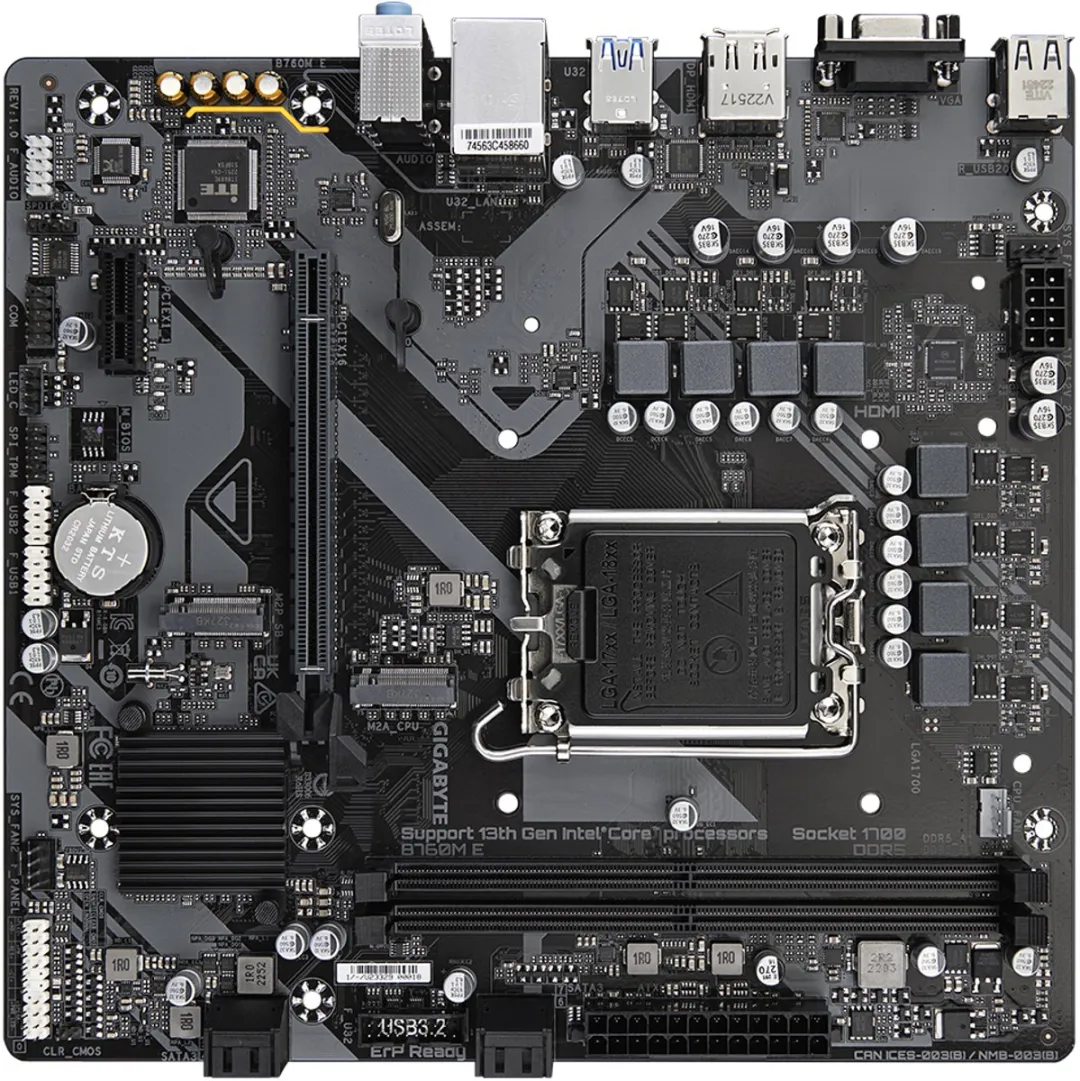 Gigabyte B760M E Micro ATX Moederbord - Intel B760
