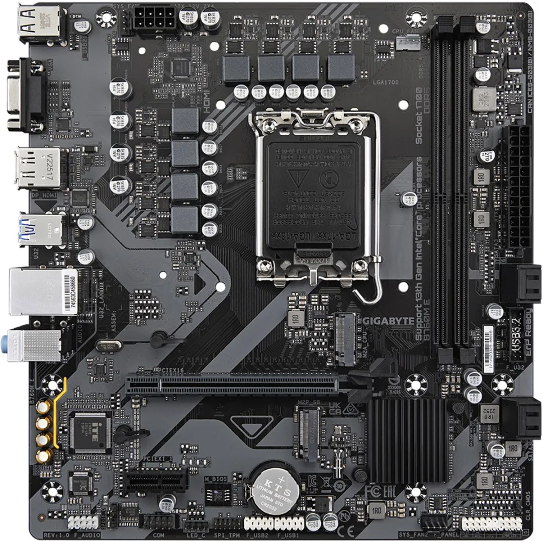 Gigabyte B760M E Micro ATX Moederbord - Intel B760