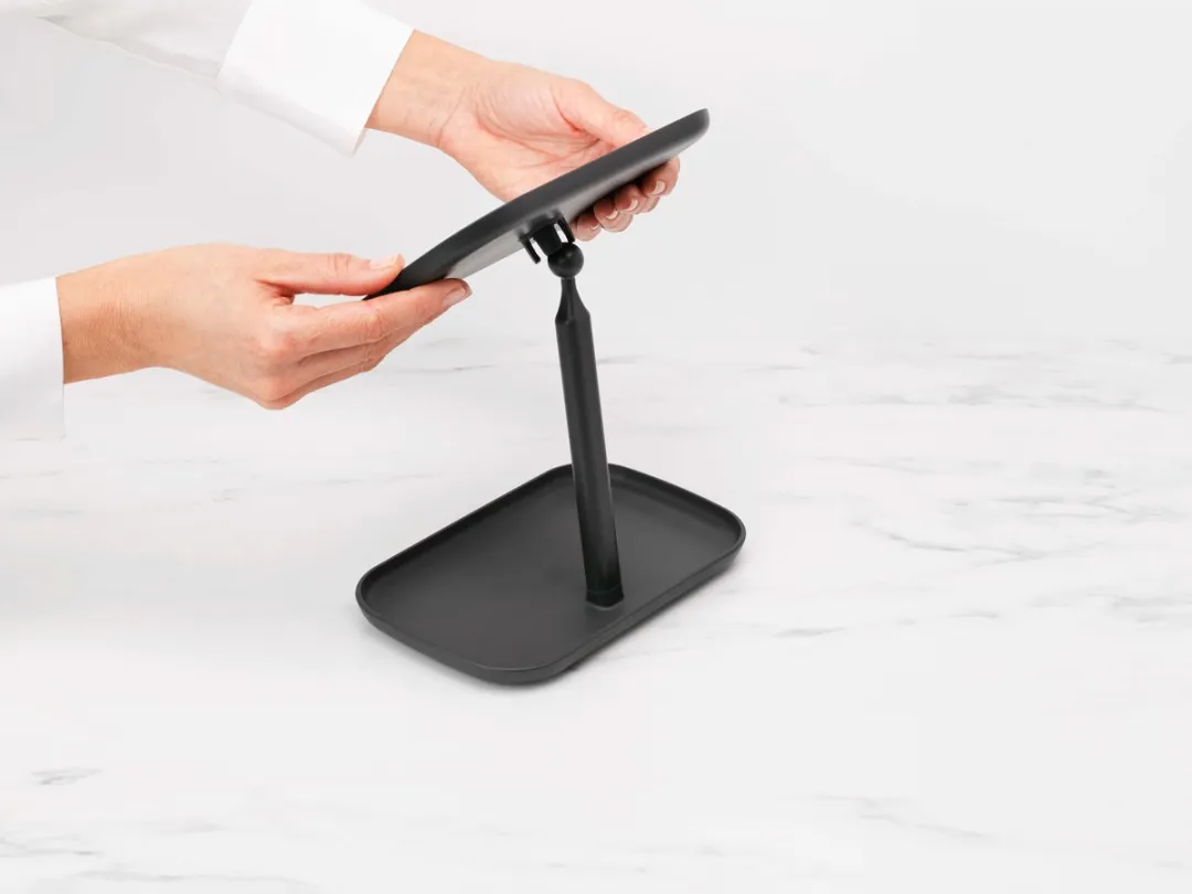 Brabantia ReNew Make-up Spiegel Dark Grey - met Accessoireschaal