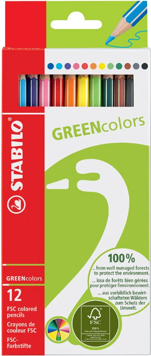 STABILO GREENcolors Kleurpotloden 18-delig - Wit