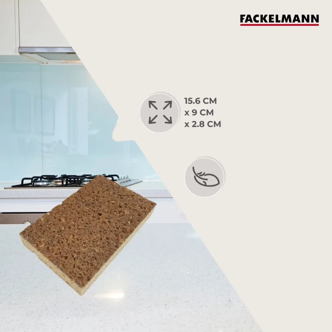 Fackelmann Plantaardige Spons Multi-Oppervlakken 9x2.8x15.6cm - Geel