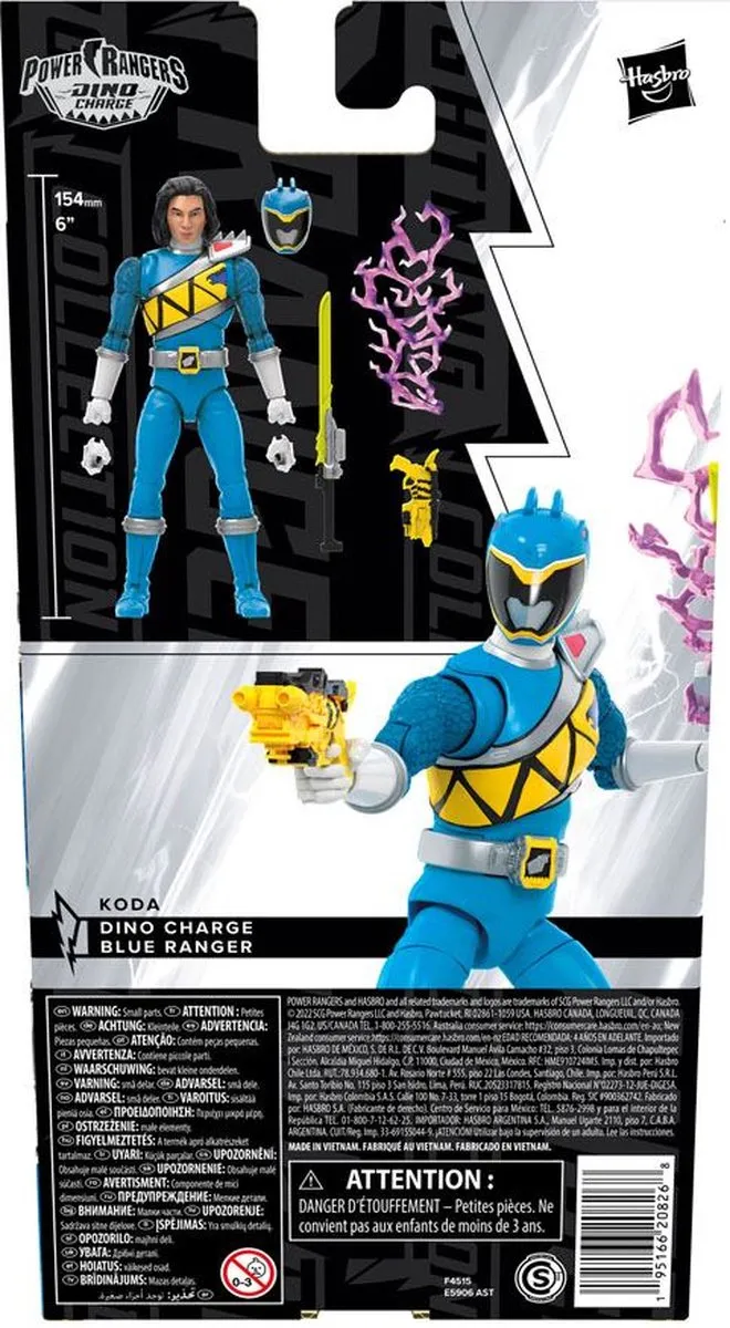 Hasbro Power Rangers Lightning Collection Dino Charge Blauwe Ranger - 15cm