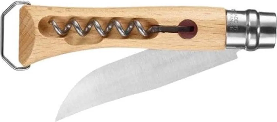 Opinel #10 Inox Met Kurkentrekker En Flesopener Zakmes - Inklapbaar Mes