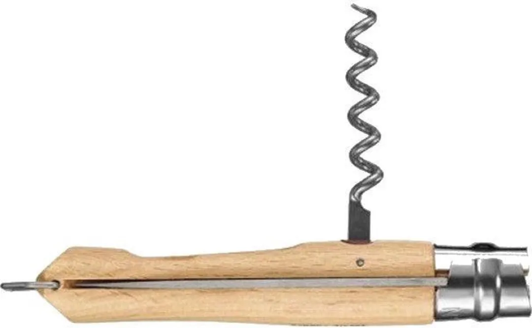 Opinel #10 Inox Met Kurkentrekker En Flesopener Zakmes - Inklapbaar Mes