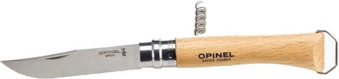 Opinel #10 Inox Met Kurkentrekker En Flesopener Zakmes - Inklapbaar Mes
