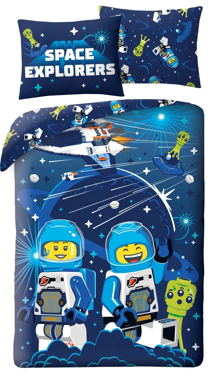 LEGO Space Explorers Dekbedovertrek 140x200cm - Blauw - afbeelding 4 van 4