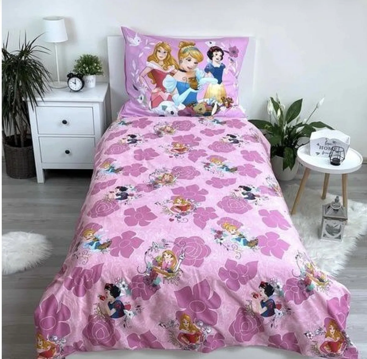 Princess Disney Prinsessen Dekbedovertrek 140x200 - Roze - 1 Kussensloop 50x70