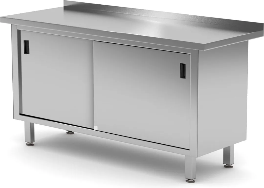 HENDI Wandwerktafel met kast 811689 - 1600x600x850mm - RVS