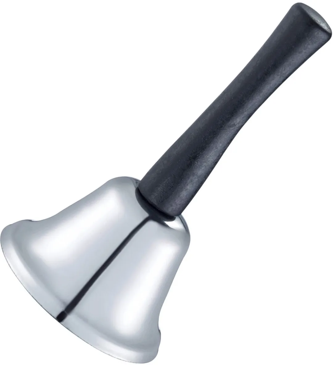 Westmark Handbel/receptiebel, ø 6,5 cm, helder geluid, hout/staal, Jingle, zilver/zwart, 63252260