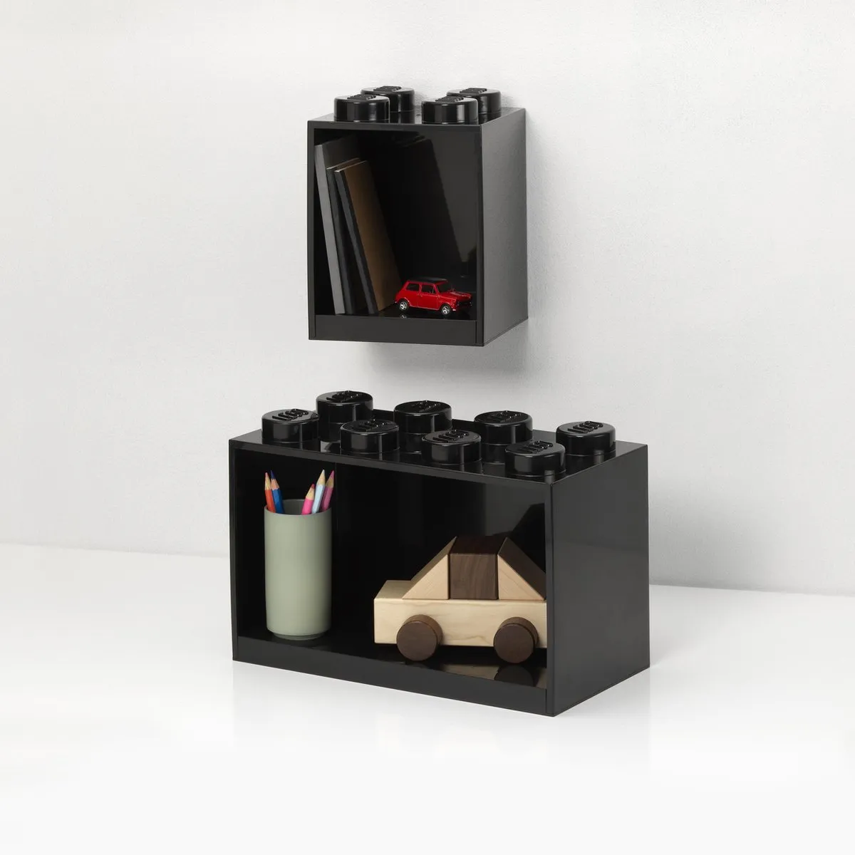 LEGO Wandschap Brick 4 en 8 - Zwart