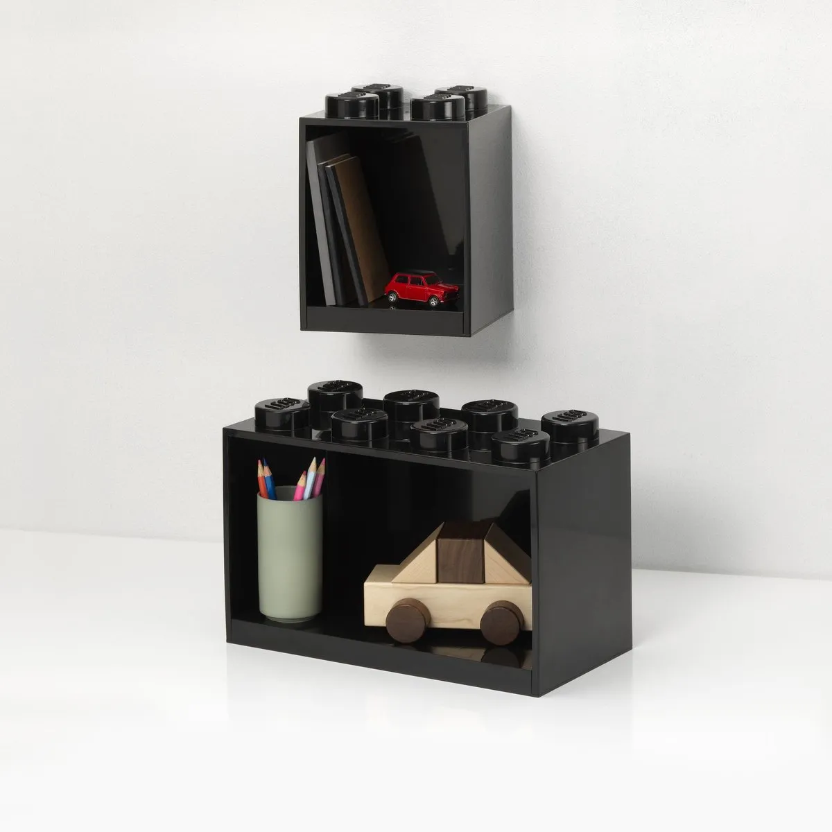 LEGO Wandschap Brick 4 en 8 - Zwart