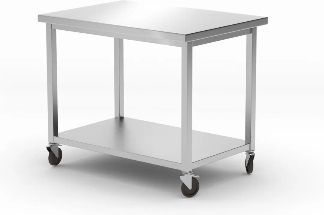 HENDI Kitchen Line Mobiele Tafel 1000x700x850mm - Roestvast Staal