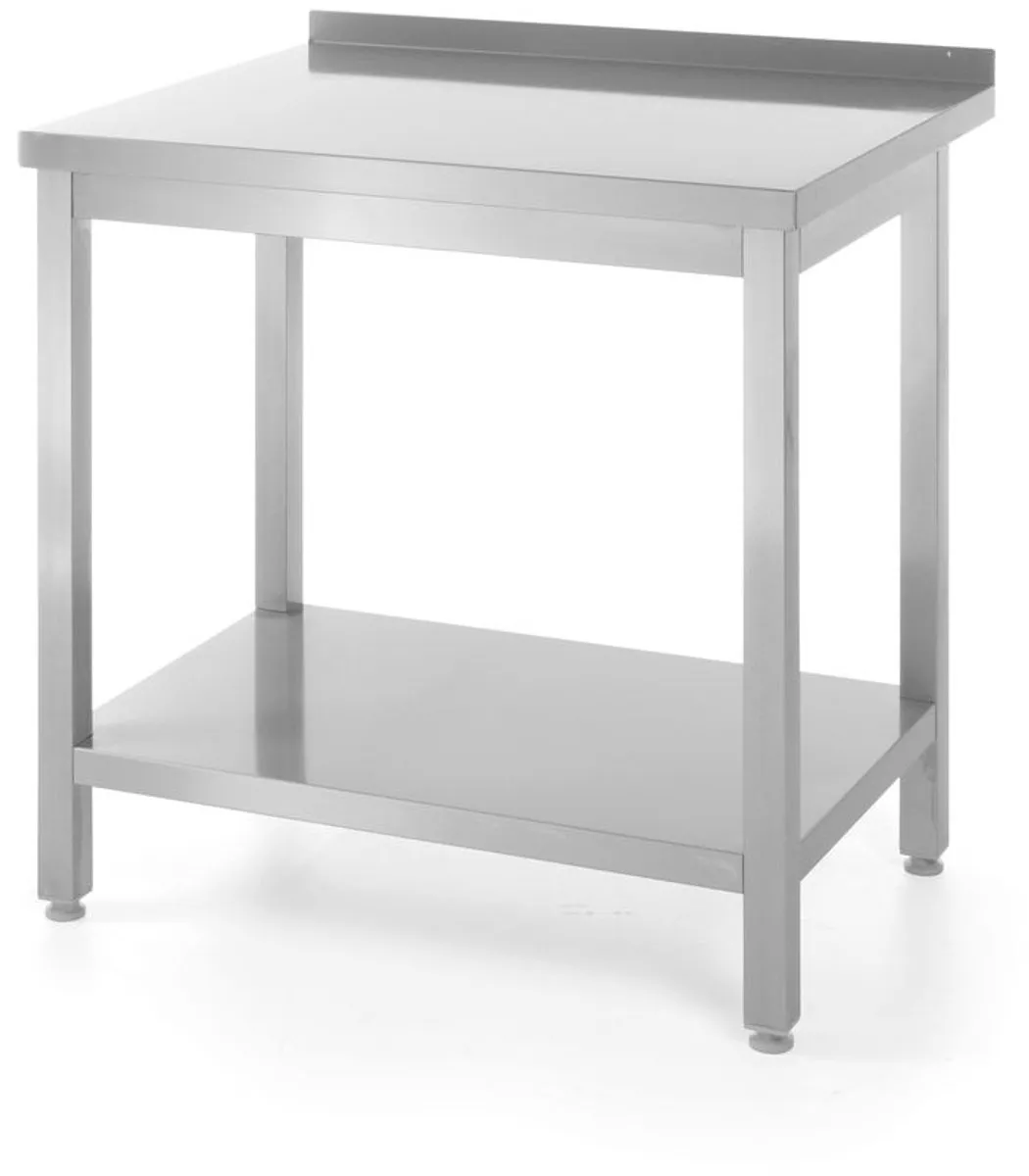 HENDI Kitchen Line Muurwerktafel 600mm RVS - verstelbare poten