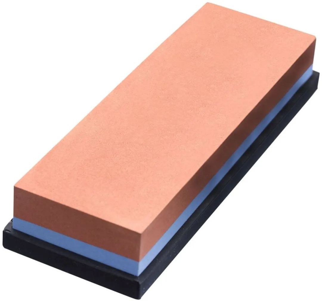 Westmark Dubbelzijdige wetsteen voor het slijpen en repareren, met siliconen houder, 18,5 x 6,7 x 3,1 cm, korund, rood/blauw, 10152260