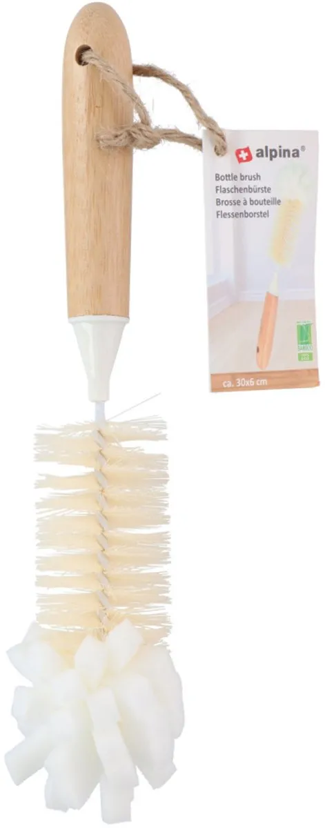 Alpina Bamboe Flessenborstel 30x6cm - Blauw