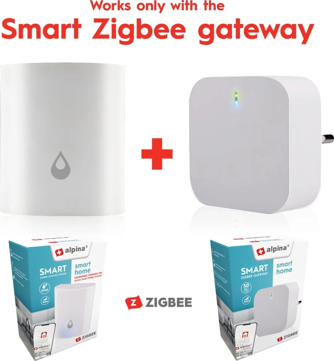 Alpina Smart Home Slimme Watermelder - 90m Detectie - IP66 - Wit - afbeelding 6 van 6