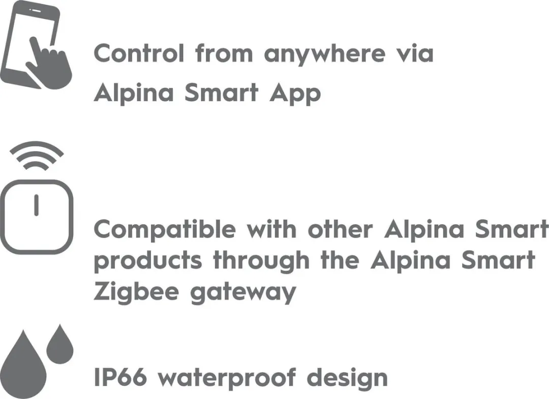 Alpina Smart Home Slimme Watermelder - 90m Detectie - IP66 - Wit - afbeelding 3 van 6