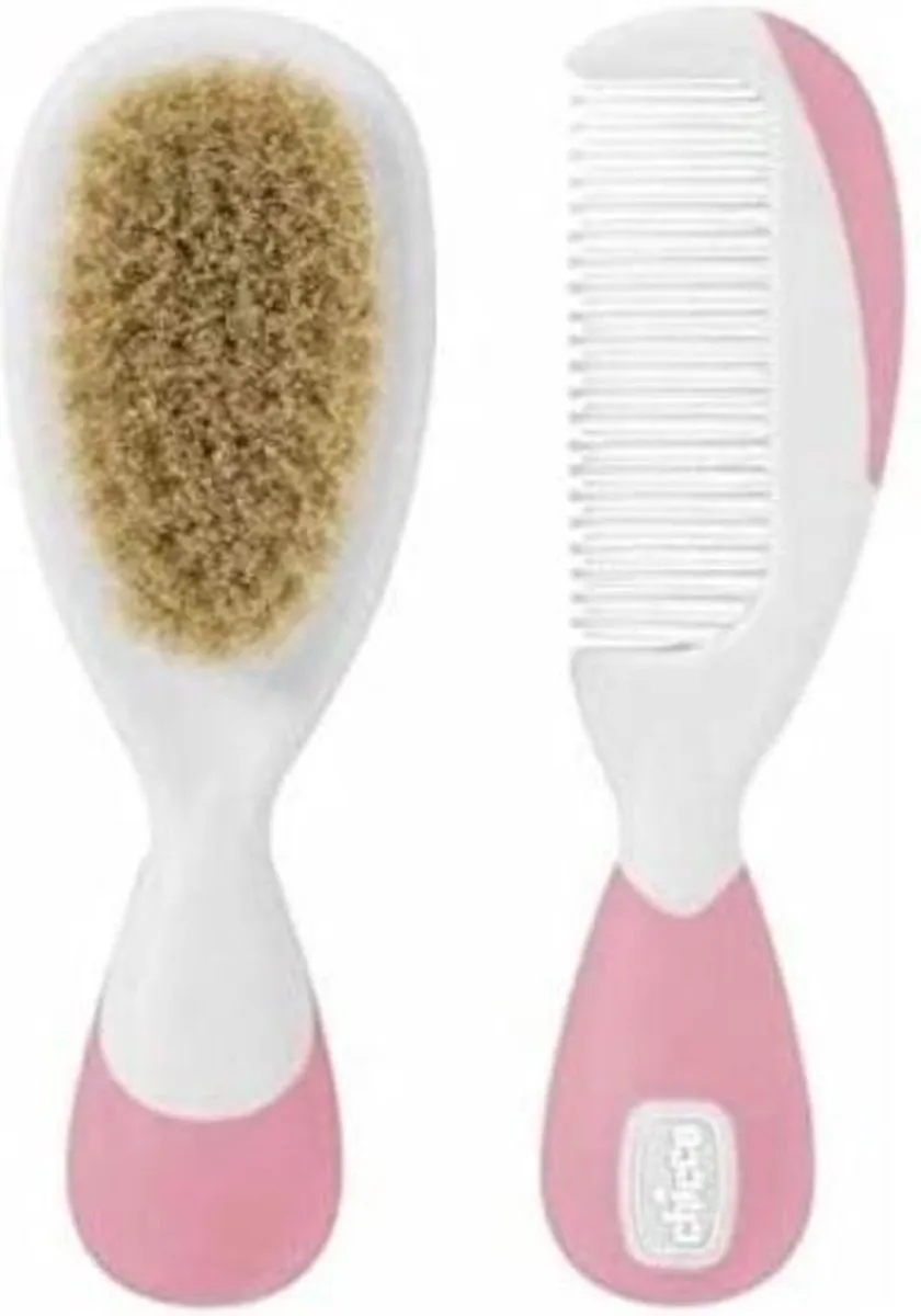 Chicco Borstel en Kam Junior - Wit/roze - 2-delig