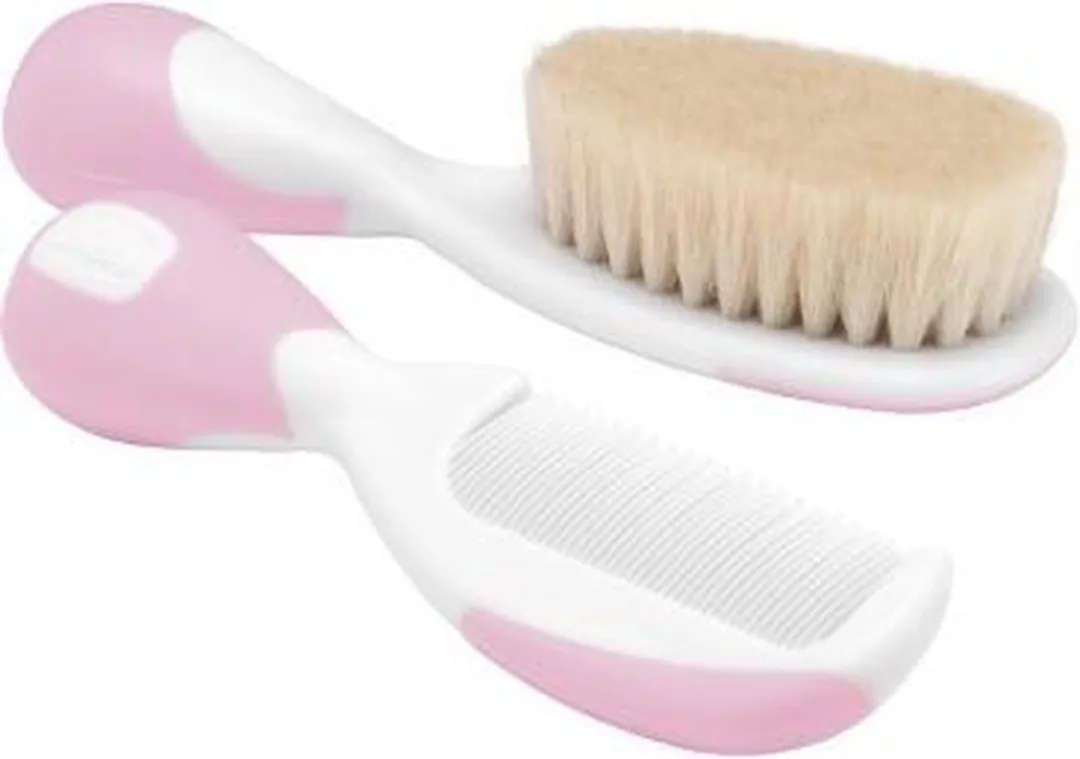Chicco Borstel en Kam Junior - Wit/roze - 2-delig