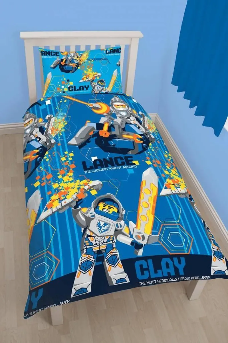 LEGO Nexo Knights Dekbedovertrek Eenpersoons 135x200cm - Blauw - afbeelding 2 van 3