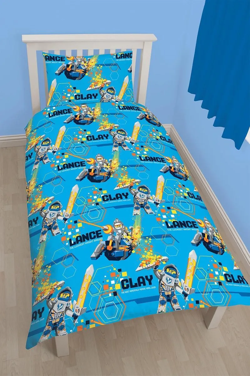 LEGO Nexo Knights Dekbedovertrek Eenpersoons 135x200cm - Blauw - afbeelding 3 van 3