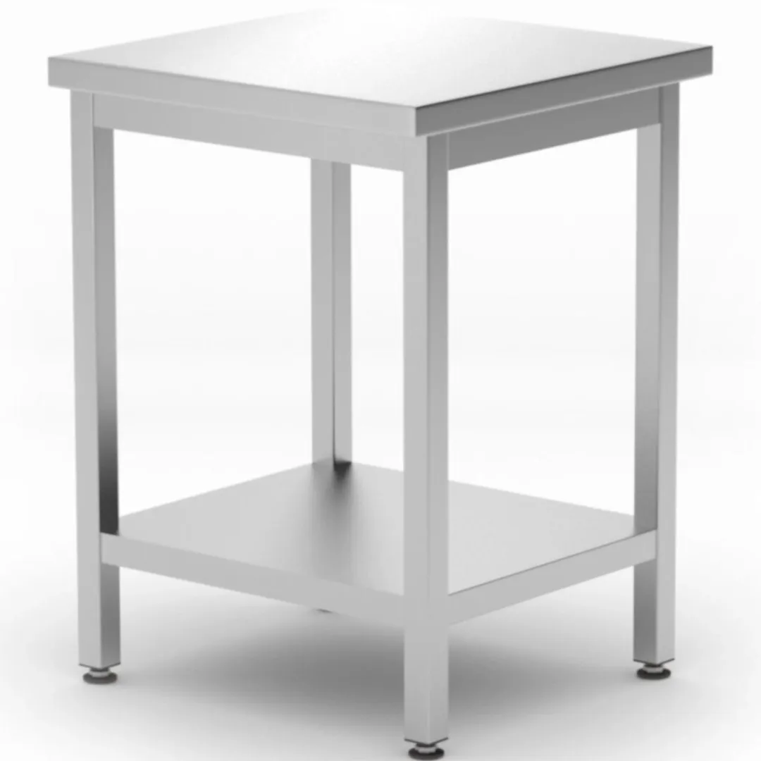 HENDI Centrale Werktafel Budget Line 600x600mm - RVS - Verstelbare poten