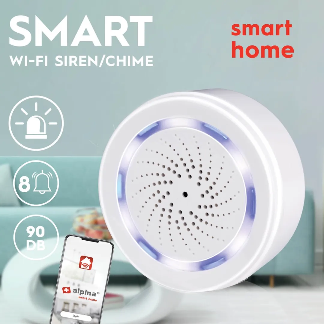Alpina Smart Home Slimme Sirene 90dB - Wit