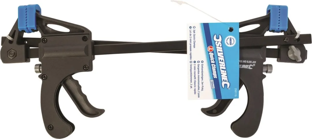 Silverline Snelspan Lijmklem 150mm - 2 Stuks