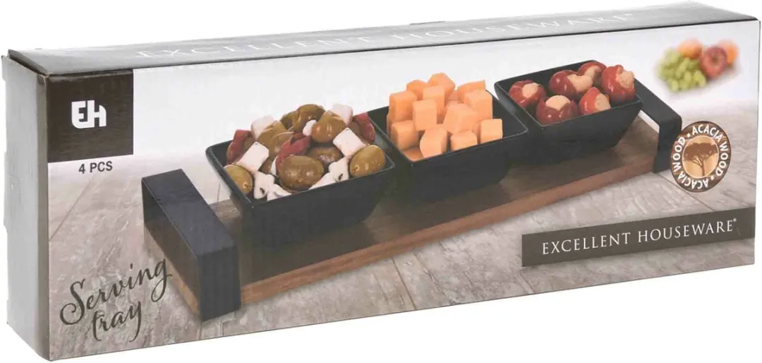 Excellent Houseware Keramische Snackkommen 32cm - 4-delig