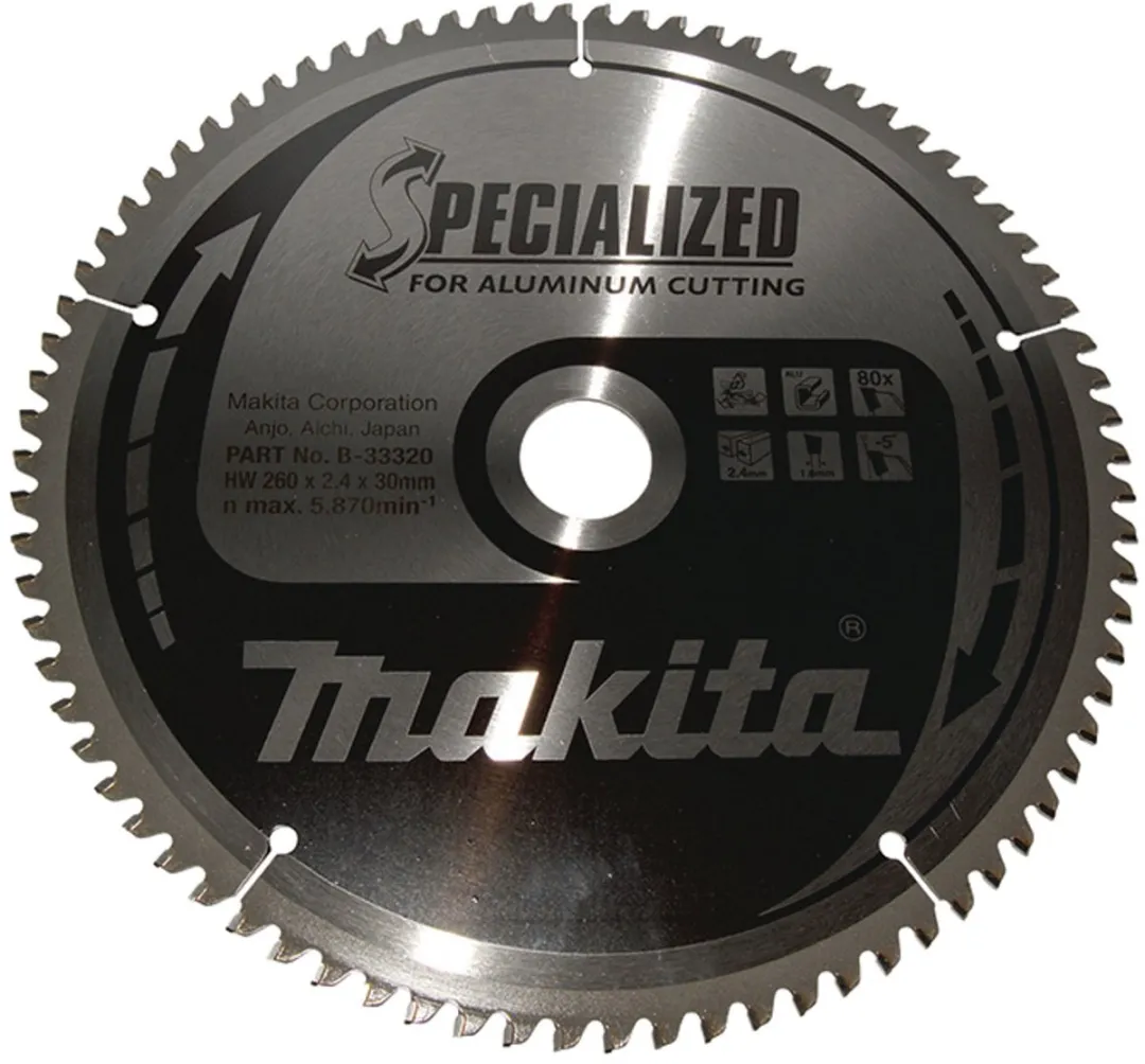 Makita B-33320 Afkortzaagblad Aluminium 260mm 80T