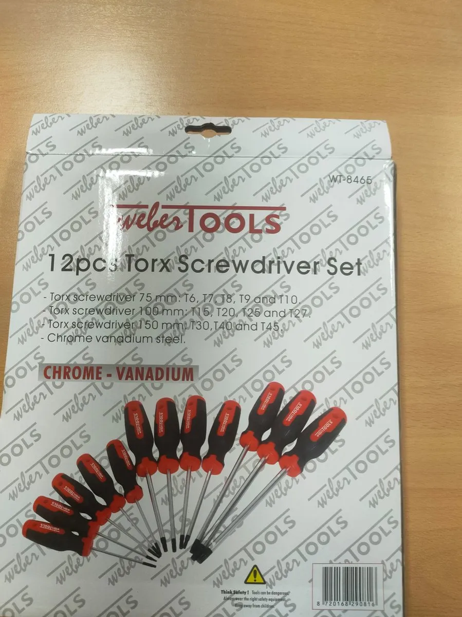 Weber Tools Torx Schroevendraaier Set 12-delig - Rood/Zwart