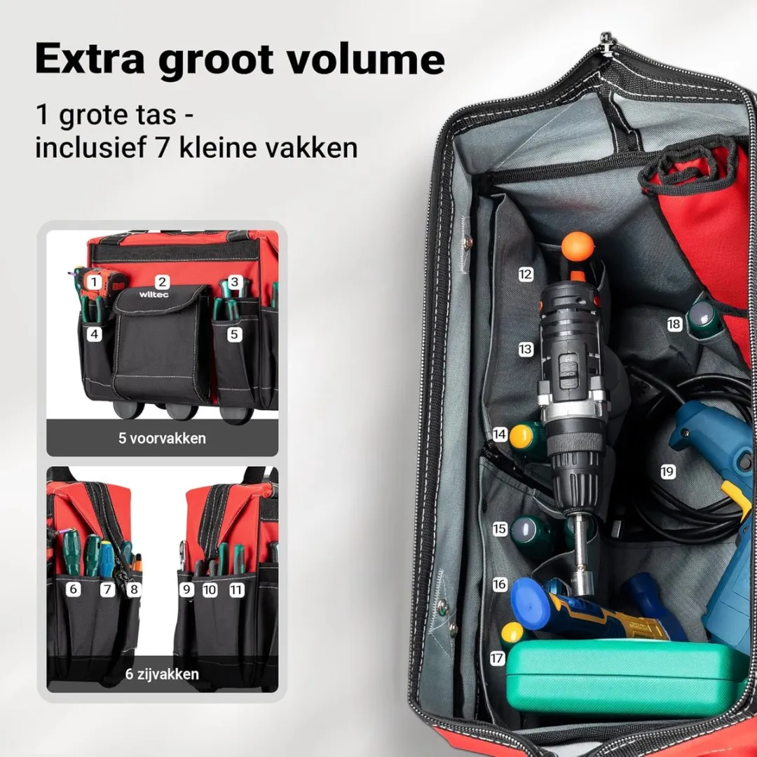 Stanley Gereedschapstrolley 19 Vakken 40kg - 46x25x37cm Zwart