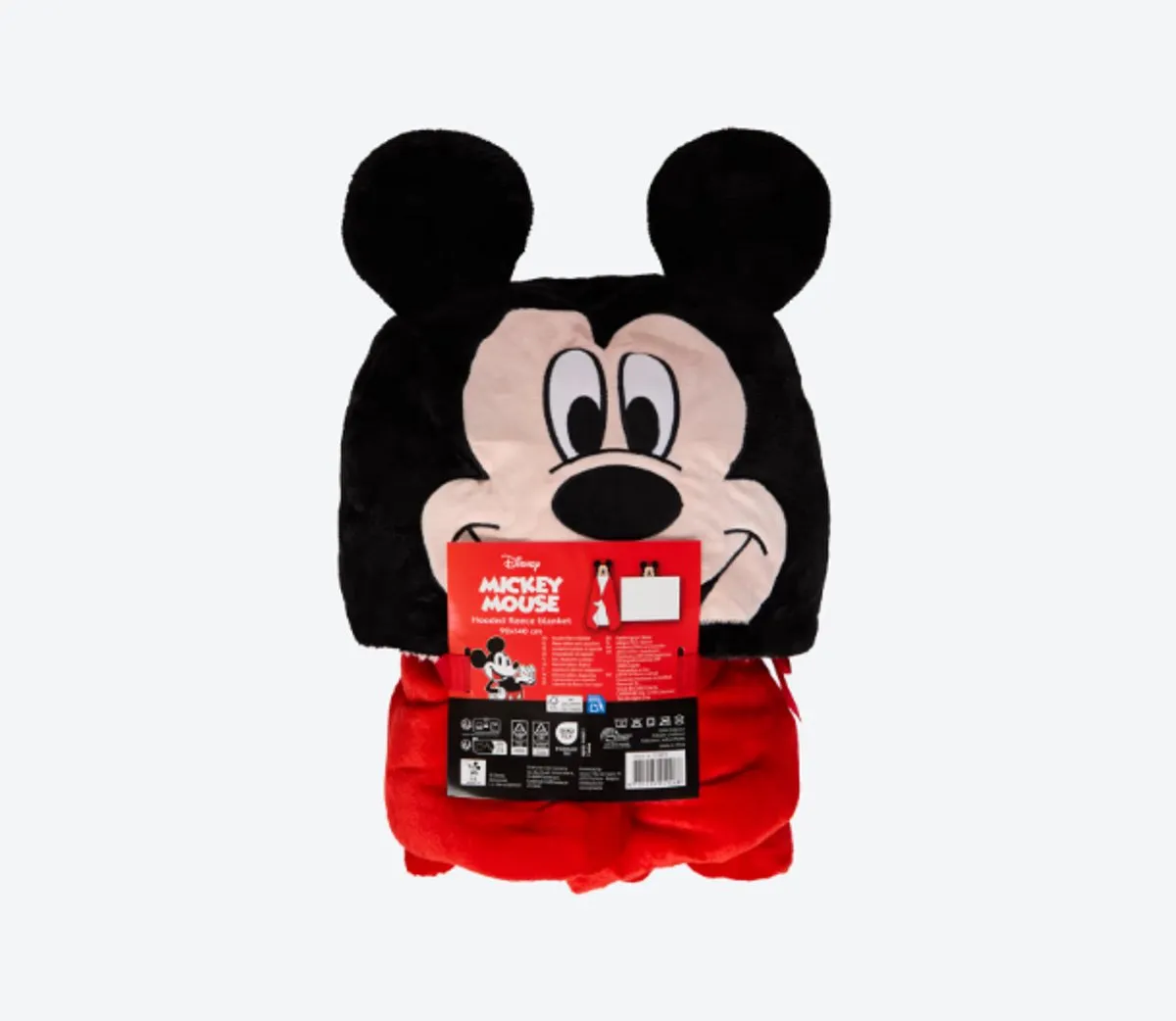 Disney Mickey Mouse Fleece Plaid Hoodie Deken 90x140cm