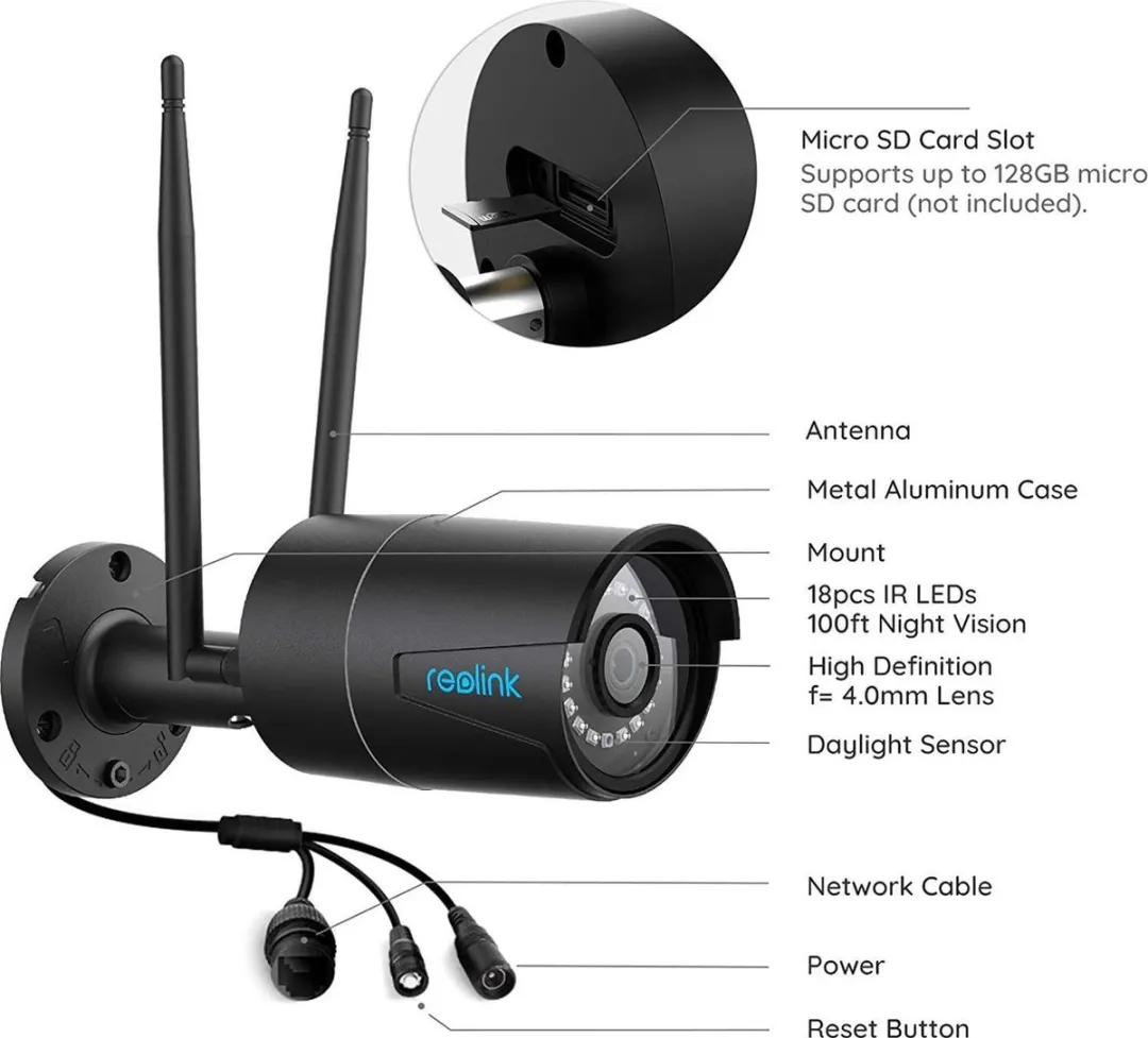 Reolink RLC-410W Beveiligingscamera - 4MP - Waterdicht - WiFi