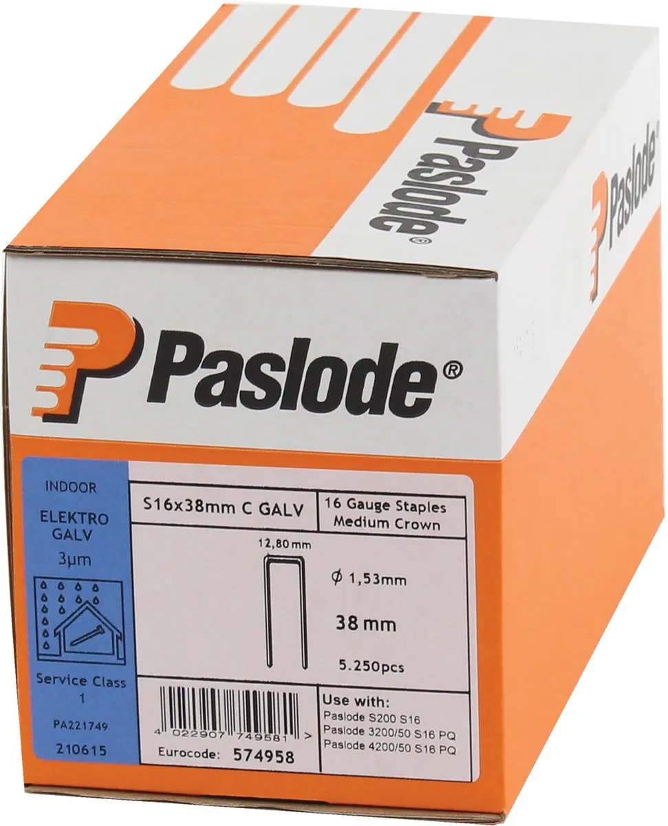 Paslode 574957 Nieten S16-serie 50mm C-punt Verzinkt - 5.250 Stuks