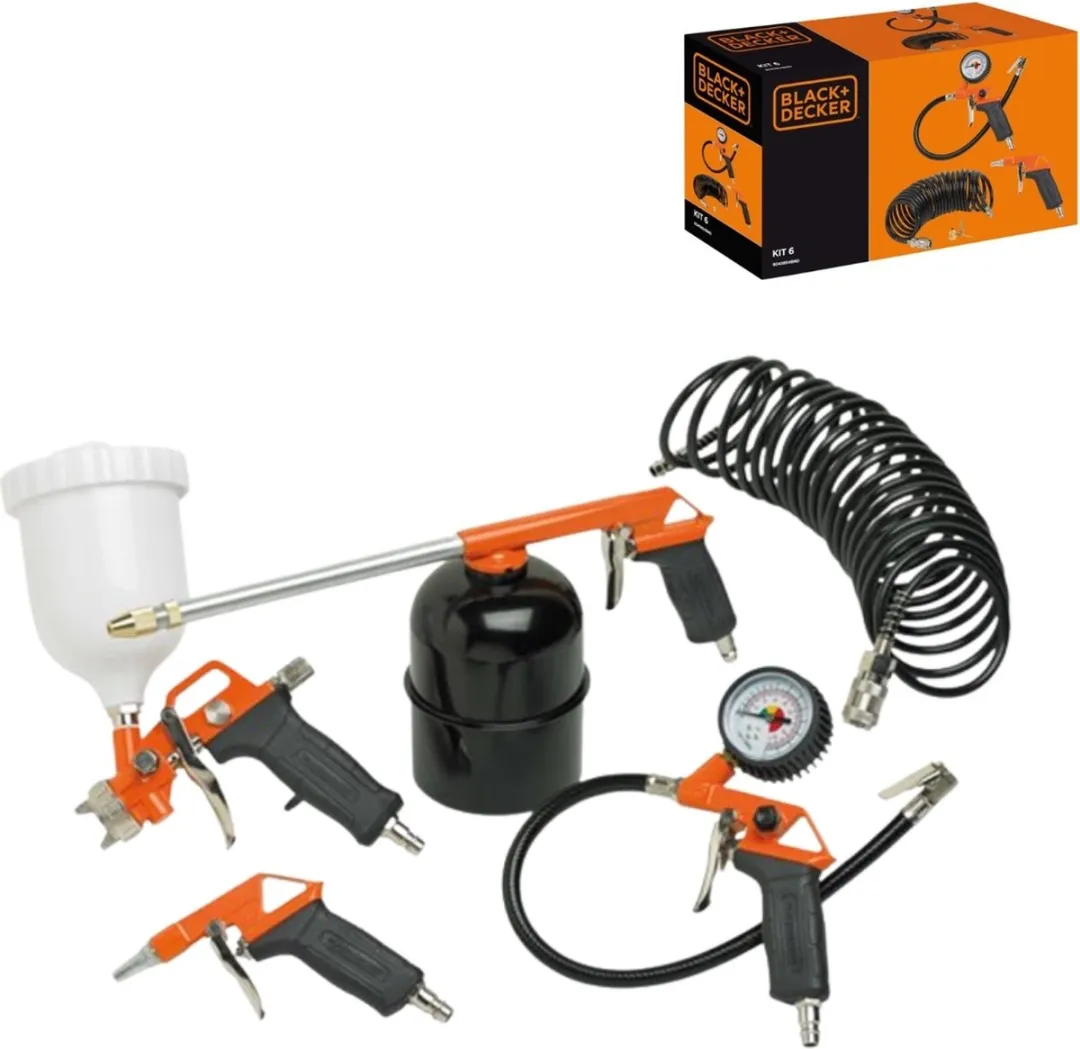 BLACK+DECKER 5-delige Accessoireset - Blaaspistool/Bandenpomp/Verfspuit - afbeelding 2 van 6