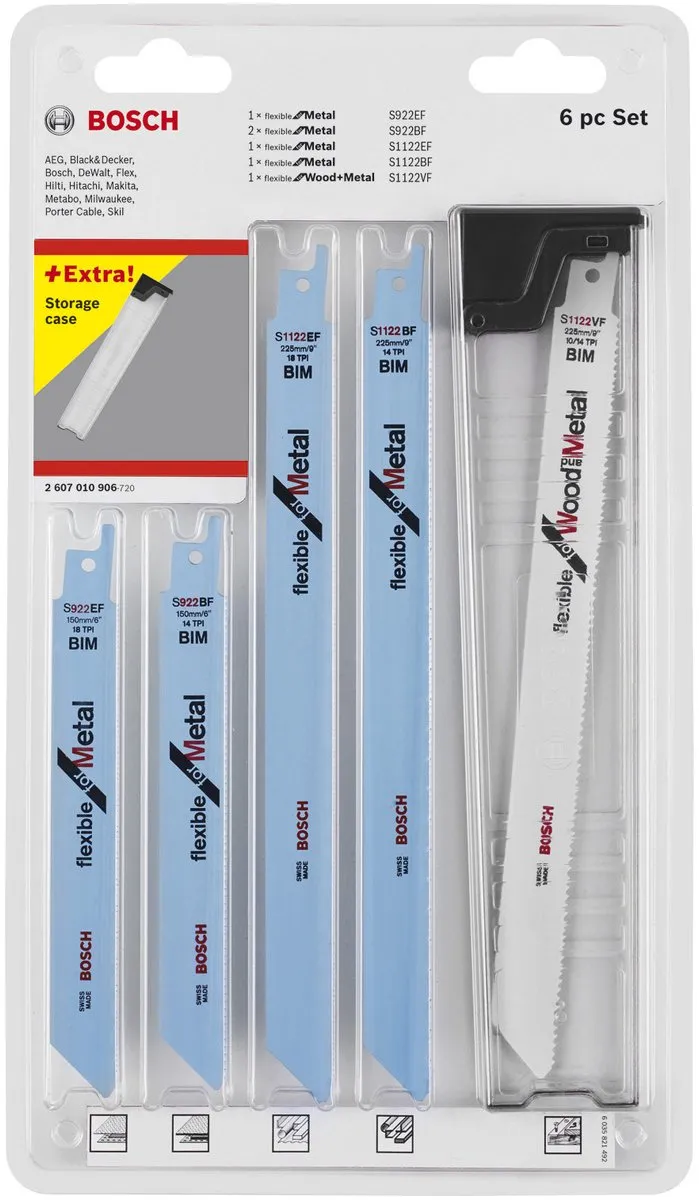 Bosch Recipro Zaagbladen Set 6 Stuks