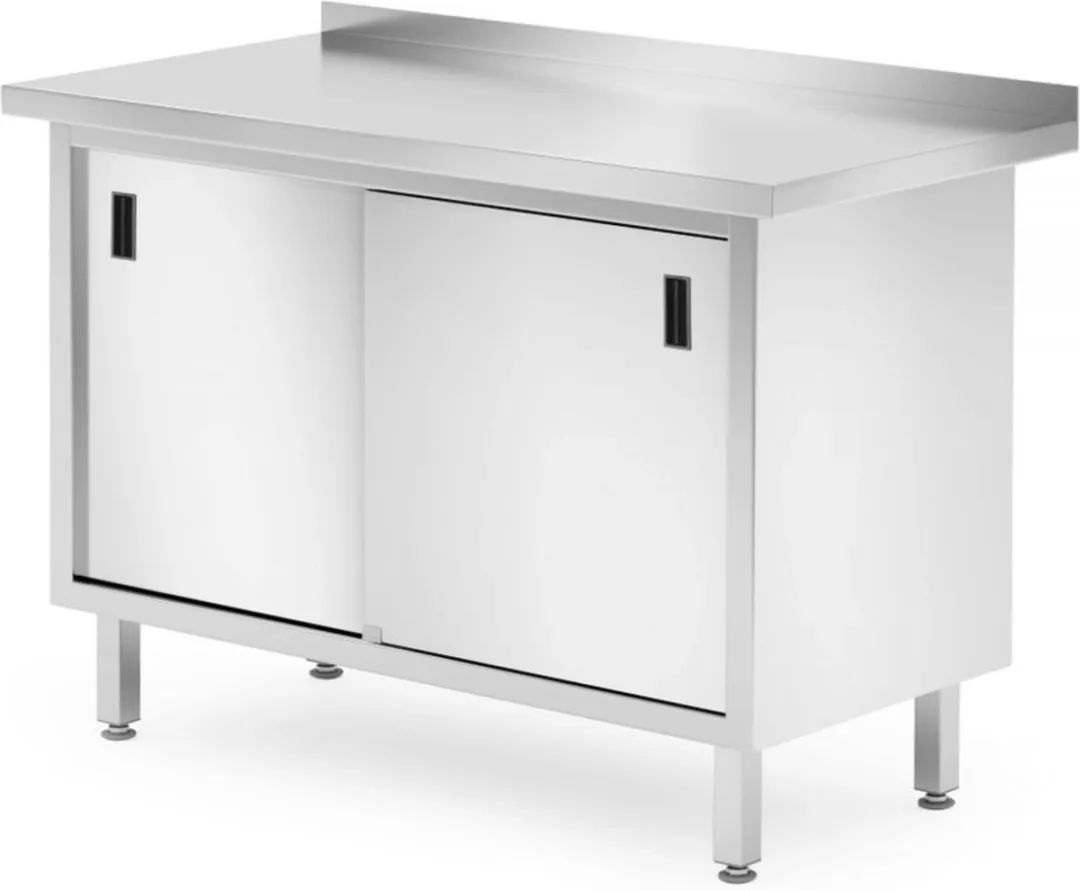 HENDI Wandwerktafel met kast 1200x600mm RVS