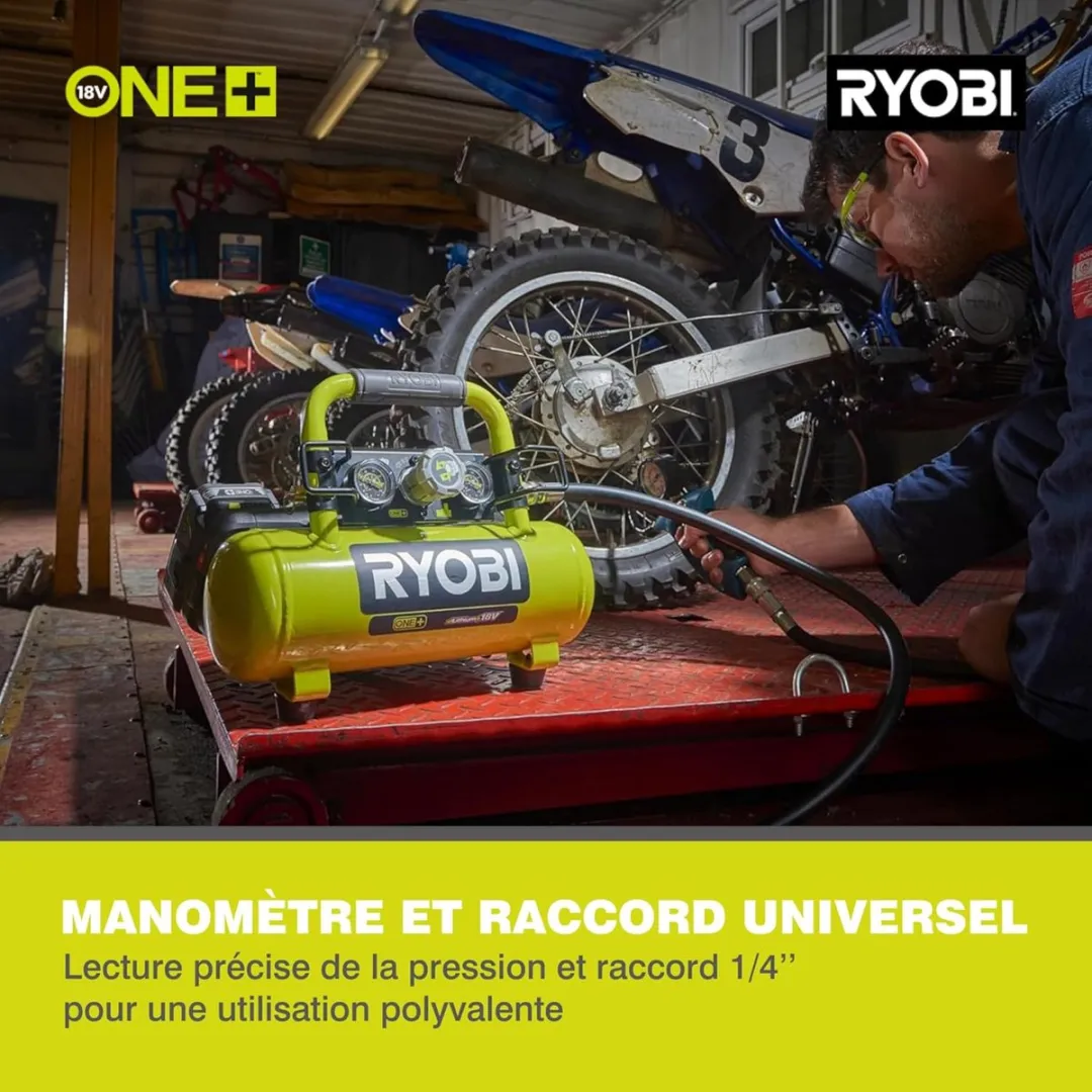 Ryobi R18AC-0 Luchtcompressor 4L - Groen/Zwart