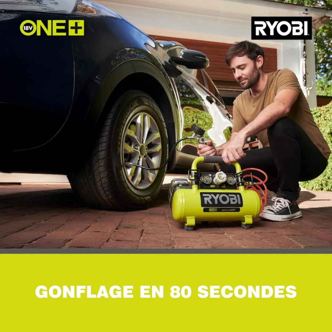 Ryobi R18AC-0 Luchtcompressor 4L - Groen/Zwart