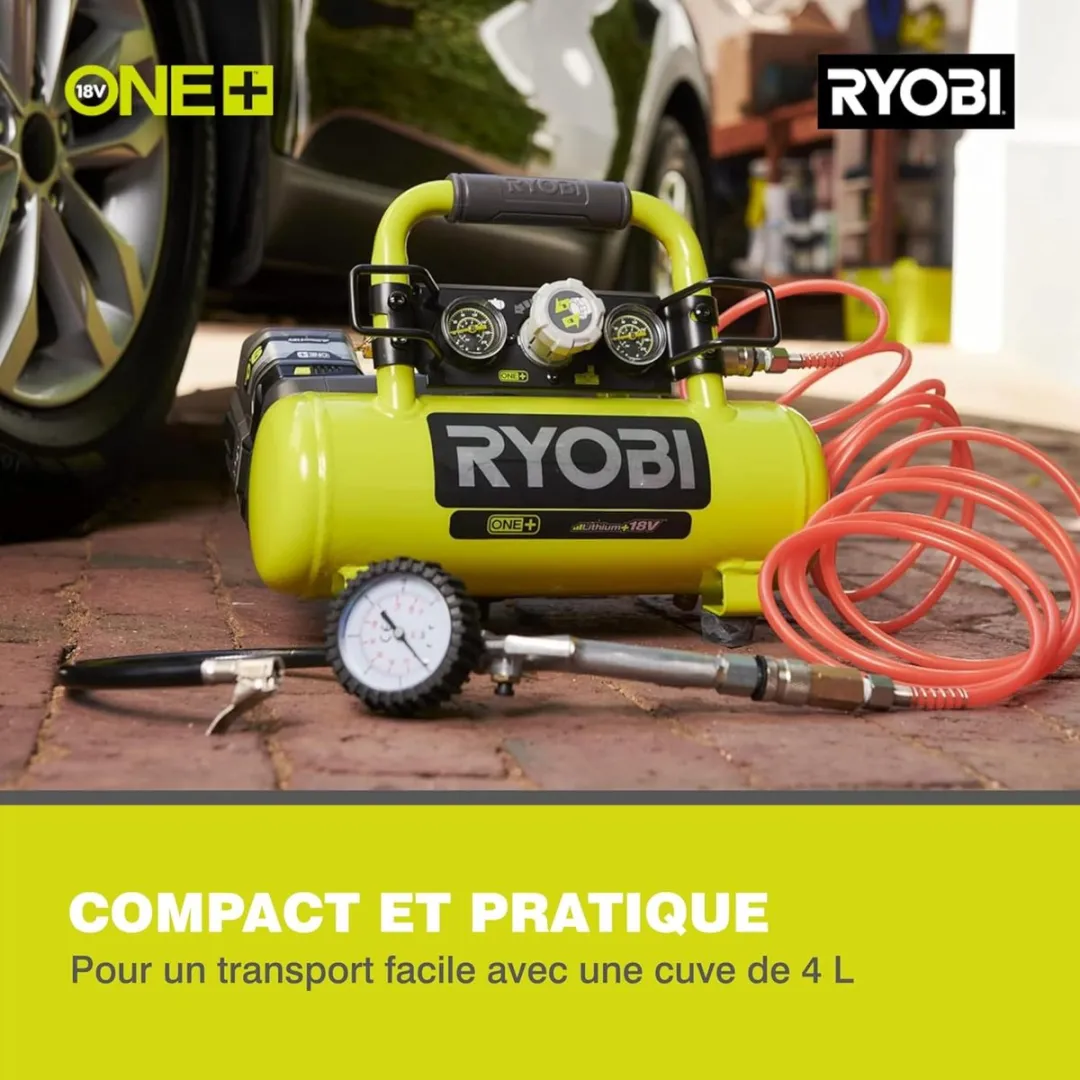 Ryobi R18AC-0 Luchtcompressor 4L - Groen/Zwart