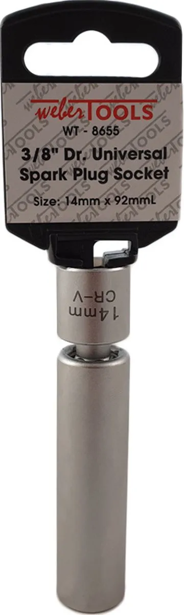 Weber 14mm Bougiedop met Kniegewricht - Zilver