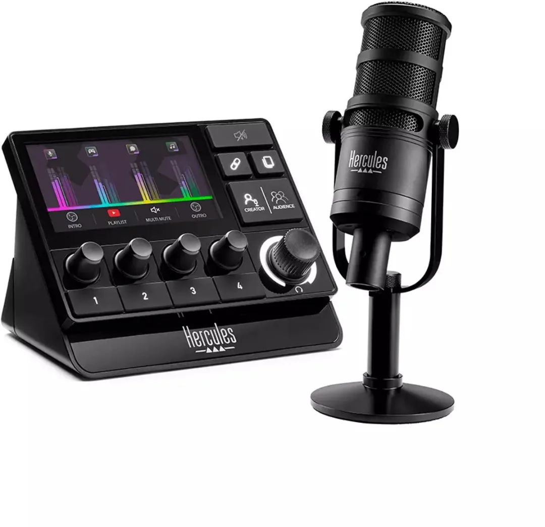 Hercules Stream Essentials Kit - Stream 200 XLR Audiocontroller + HXD-700 XLR-microfoon - Stream Set