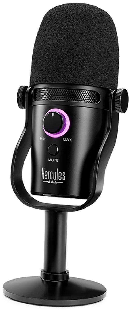 Hercules Stream Starter Kit - Stream 100 Audiocontroller + HUD-600 USB-Microfoon - Livestream Set