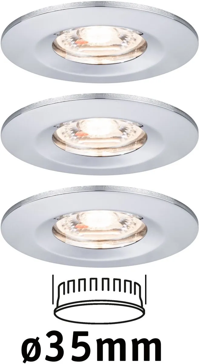Paulmann Nova Mini Coin Basisset LED-inbouwlamp 3x4W 310lm 2700K - Chroom