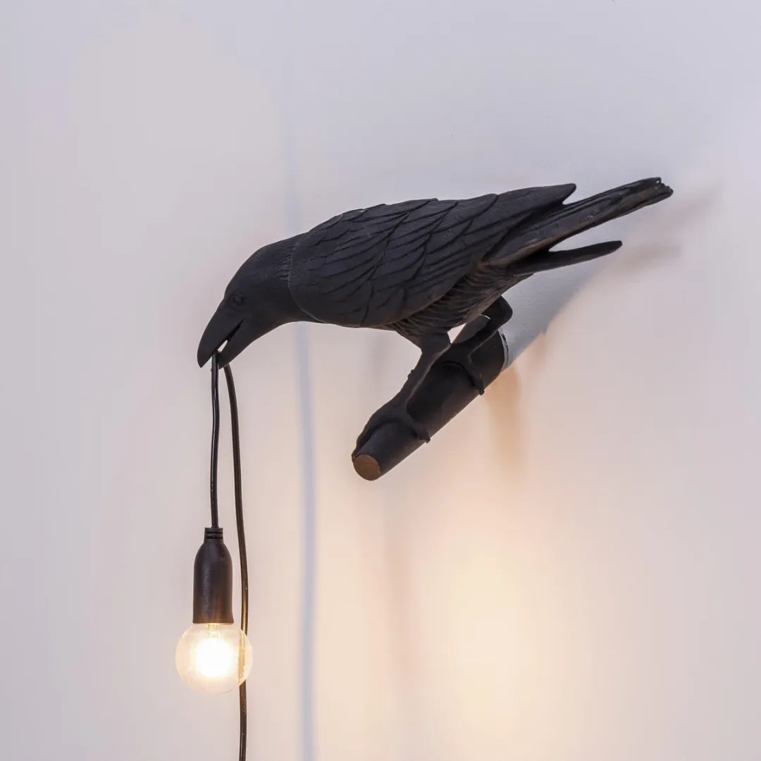 Seletti Bird Looking Wandlamp Links Zwart