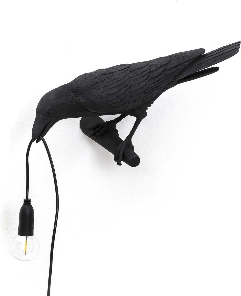 Seletti Bird Looking Wandlamp Links Zwart